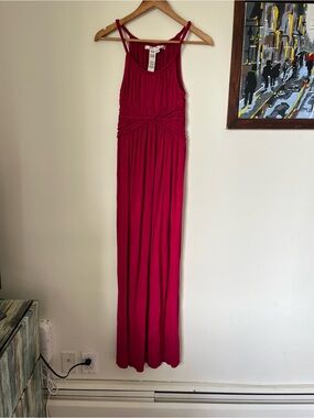 Max Studio Fuchsia Twist-Waist Sleeveless Maxi Dress- Small
